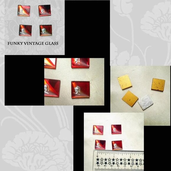 Vintage Glass Cabochon Lot, Rare Finds, Art Deco, Funky, Unique, Asian - Picture 2 of 10